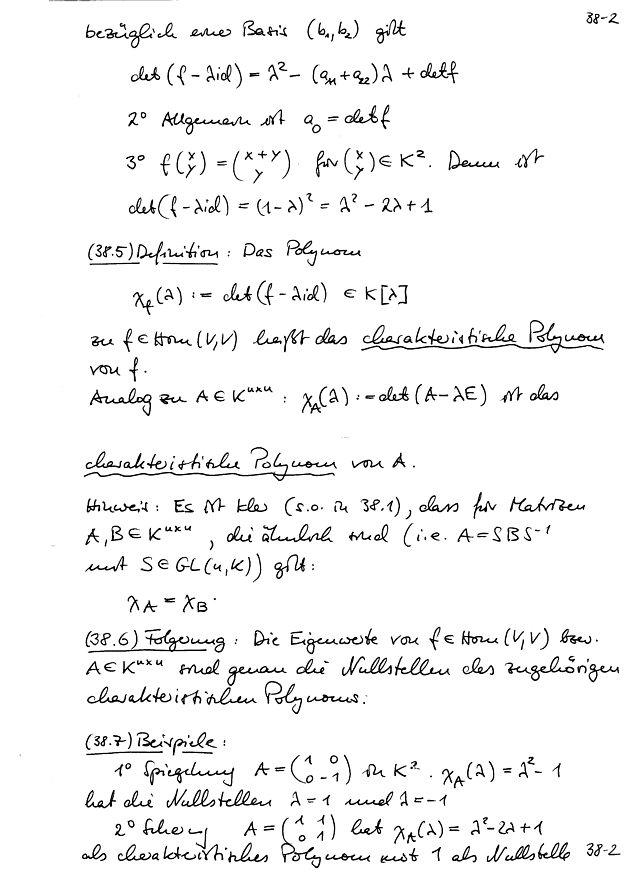 Das charakteristische Polynom; Seite 2