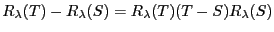 $ R_\lambda(T)-R\lambda(S)=R_\lambda(T)(S-T)R_\lambda(S)$